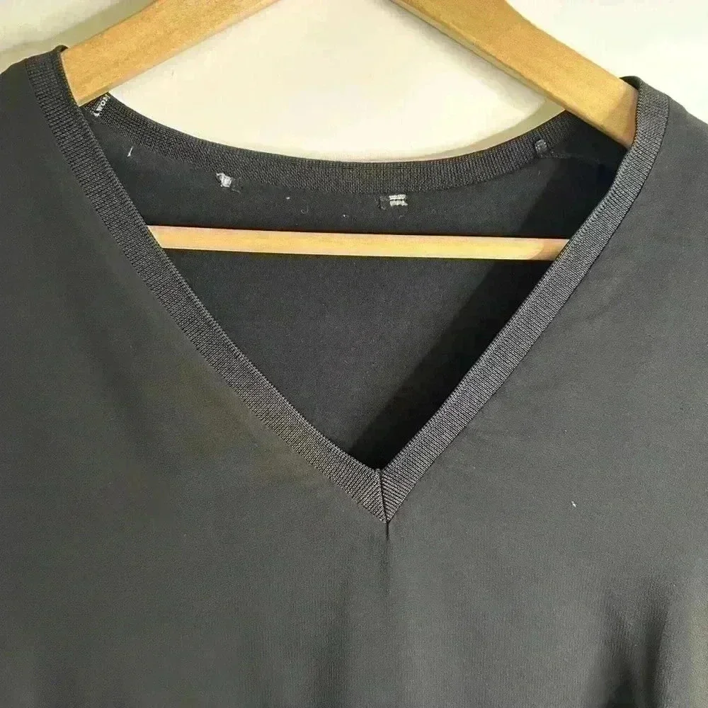 Zara Black V Neck Sweater  with Transparent Sleeves Size M - Picture 3 of 8
